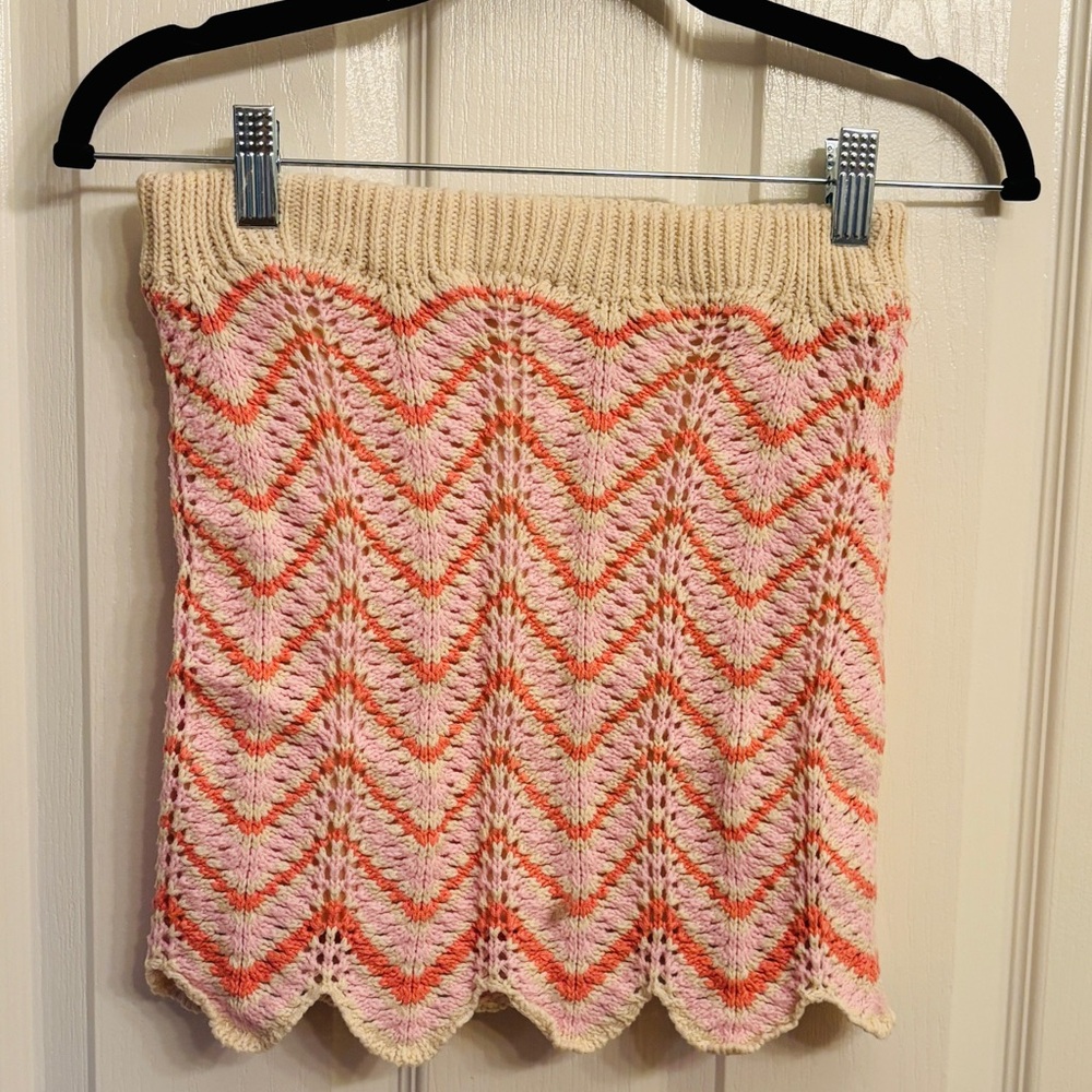 Freshman 1996 Pink Orange and White Cream Knit Two Piece Outfit Women’s XS - Picture 2 of 12